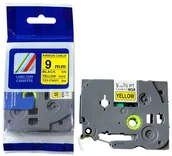 Papier do drukarek - Taśma zamiennik Brother TZ-FX621 / TZe-FX621, 9mm x 8m, flexi, czarny druk / żółty podkład - miniaturka - grafika 1