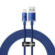 Kable USB - Baseus Crystal Shine Series kabel przewód USB do szybkiego ładowania i transferu danych USB Typ A - Lightning 2,4A 2m niebieski (CAJY000103) CAJY000103 - miniaturka - grafika 1