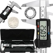Suwmiarki i mikrometry - Suwmiarka Metalowa Elektroniczna Cyfrowa Lcd 150Mm + Etui 820-203 - miniaturka - grafika 1