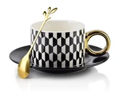 Filiżanki - Mondex Filiżanka Kendal Black and White 230 ml DD.15586 - miniaturka - grafika 1