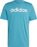 Koszulki męskie - Koszulka męska adidas Essentials Single Jersey Linear Embroidered Logo Tee jasnoniebieska IJ8655-M - miniaturka - grafika 1