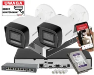 Zestawy do monitoringu - Zestaw monitoringu IP Hikvision 2x DS-2CD1083G2-LIU 8Mpx Nowy Model ze światłem hybrydowym i detekcja 2.0 - miniaturka - grafika 1