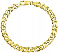 Bransolety męskie - ZŁOTA BRANSOLETKA MĘSKA PANCERKA DIAMENTOWANA SREBRO PRÓBA 925 21 cm - miniaturka - grafika 1