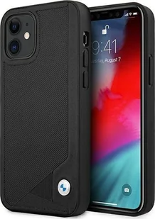 BMW Etui BMW BMHCP12SRCDPK iPhone 12 mini 5,4" czarny/black hardcase Leather Deboss - Etui i futerały do telefonów - miniaturka - grafika 1