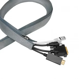 LogiLink elastyczny 1.0m x 30 mm szary - Maskownice do kabli - miniaturka - grafika 1