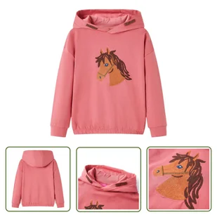 Bluza dziecięca z kapturem - stary róż - 104 - Bluza Dziewczęca - Bluzy dla dziewczynek - miniaturka - grafika 1