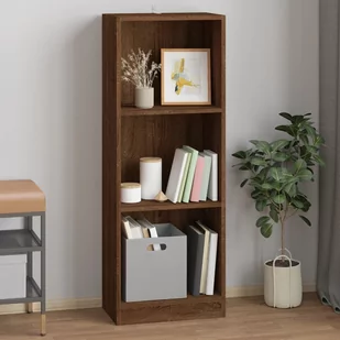 vidaXL Regał na książki z 3 półkami, brązowy dąb, 40x24x109 cm - Regały - miniaturka - grafika 1