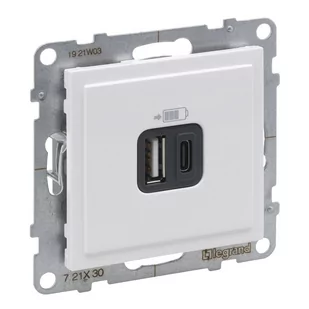 Legrand Gniazdo USB typ A + C - 5 V - 3 A, BIAŁY SUNO - Gniazdka elektryczne - miniaturka - grafika 1