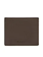 Portfele - Calvin Klein Duży Portfel Męski Micropebble Billfold W Coin LV04D1033G Brązowy - miniaturka - grafika 1