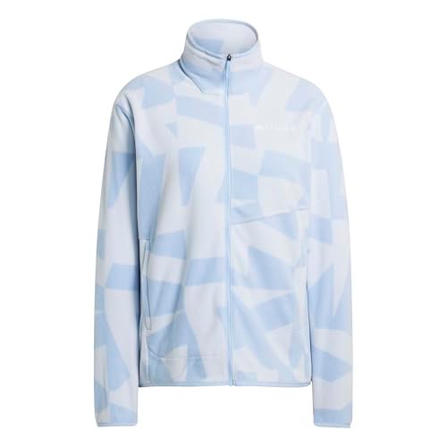adidas dames Terrex Multi Printed Full Zip Fleece Jacket, glow blue/Crystal Sky, M