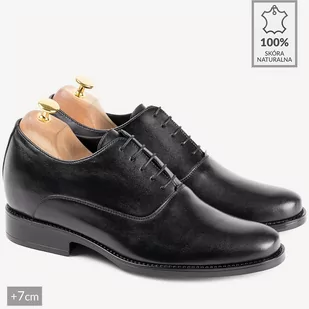 Męskie podwyższające buty wizytowe James czarne - BRILU - Półbuty męskie - miniaturka - grafika 1