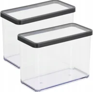 Pojemniki kuchenne - ROTHO ZESTAW 2 POJEMNIKÓW NA ŻYWNOŚĆ ARTYKUŁY SYPKIE 2,1L GRAFITOWY LOFT - miniaturka - grafika 1