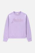 Bluzy dla dziewczynek - Coccodrillo bluza bawełniana dziecięca kolor fioletowy z aplikacją - miniaturka - grafika 1
