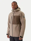 Kurtki narciarskie - Quiksilver Kurtka snowboardowa Sycamore Solid 20K EQYTJ03502 Beżowy Modern Fit - miniaturka - grafika 1