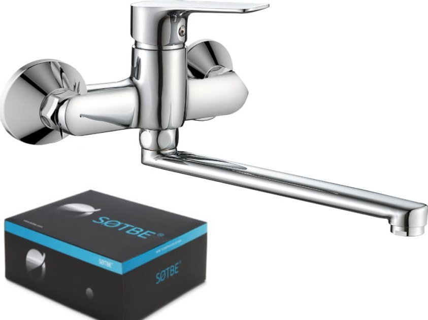 SOTBE Bateria umywalkowa NEA SOTBE Bateria umywalkowa ścienna z długą wylewką kran do umywalki