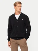 Swetry męskie - Gant Kardigan 8030556 Czarny Regular Fit - miniaturka - grafika 1