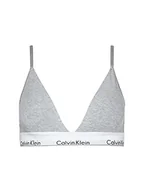Biustonosze - Calvin Klein Damski biustonosz trójkąt Ll, szary, L - miniaturka - grafika 1