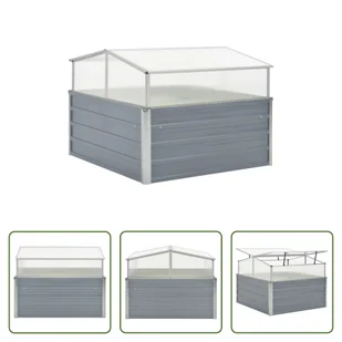 The Living Store Szklarnia szara stal ocynkowana 100×100×85 cm - Szklarnie ogrodowe - miniaturka - grafika 1