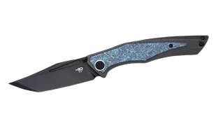 Nóż składany Bestech Togatta Black Titanium/Black-Blue Carbon Fiber, Black Stonewashed M390 by Koens Craft (BT2102H) - Noże - miniaturka - grafika 1
