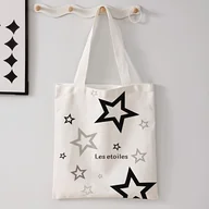 Torebki damskie - TEMU Torba na zakupy z nadrukiem w gwiazdki, torba na ramię na zakupy, wielofunkcyjny plecak, torba na zakupy z nadrukiem na płótnie - miniaturka - grafika 1