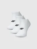 Skarpetki męskie - 4F Skarpetki casual przed kostkę (3-pack) męskie - białe 39-42 - miniaturka - grafika 1