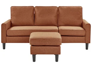 Sofa 3-osobowa z otomaną złoty brąz AVESTA - Sofy i kanapy - miniaturka - grafika 1