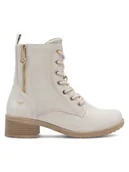 Botki damskie - Mustang Botki 1402-502 Biały - miniaturka - grafika 1