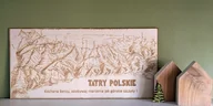 Dekoracje domu - Drewniana mapa Tatr z możliwością dedykacji, Tatry na prezent - miniaturka - grafika 1