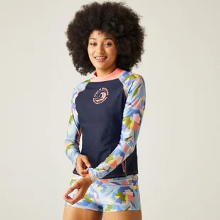 Regatta Damski Rashguard Long Sleeve Granatowy, Rozmiar: 40 - Stroje kąpielowe - miniaturka - grafika 1