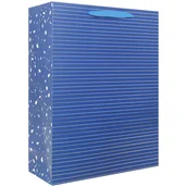 Opakowania i torebki na prezenty - SPARKLEZ Torba prezentowa, niebieska w paski, rozmiar L - miniaturka - grafika 1