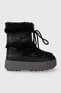 Buty dla dziewczynek - Moon Boot śniegowce dziecięce 34300900 MB JTRACK FAUX FUR WP kolor czarny - grafika 1
