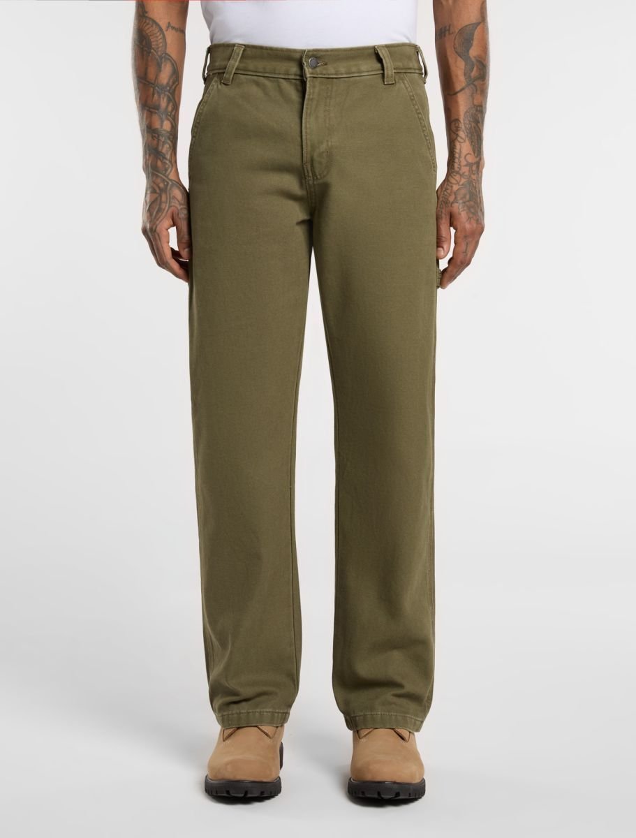spodnie męskie dickies carpenter płótno - dk0a87pdmgr1 military zielony