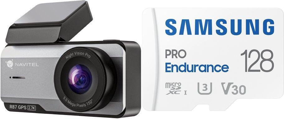 Navitel Wideorejestrator R87 GPS + Karta Samsung PRO Endurance 2022 MicroSDXC 128 GB Class