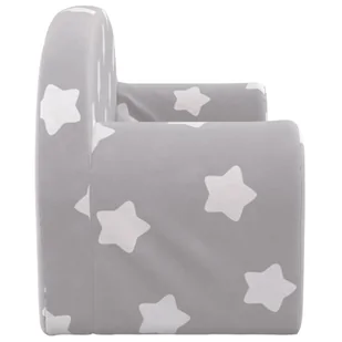 2-osobowa sofa dla dzieci, rozkładana, szara w gwiazdki, plusz Lumarko! - Sofy i kanapy - miniaturka - grafika 6