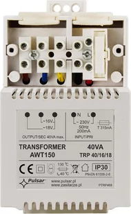 Pulsar Transformator AWT150 TRP/40/16/18 40VA IP30 - Akcesoria do alarmów - miniaturka - grafika 1
