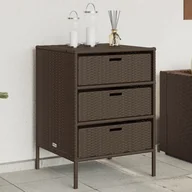 Pozostałe meble ogrodowe - Szafa ogrodowa vidaXL Szafka ogrodowa, brązowa, 55x59x80 cm, polirattan - miniaturka - grafika 1