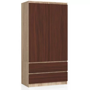 Akord Fabryka mebli SZAFA S 90cm 2 DRZWI 2 SZUFLADY SONOMA / WENGE SP0PSYSSONVEN010 - Szafy - miniaturka - grafika 1