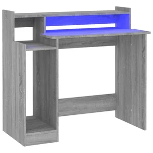 Biurko z podświetleniem LED, szary dąb sonoma, 97x90x45 cm! - Biurka - miniaturka - grafika 3