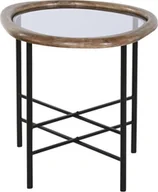 Ławy i stoliki kawowe - Bigbuy Home Stolik Home ESPRIT Brązowy Czarny Naturalny Szkło Drewno świerkowe 61 x 50 x 53 cm - miniaturka - grafika 1