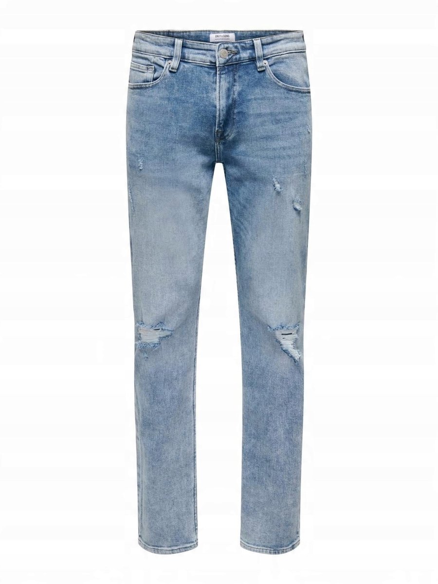 ONLY&SONS SPODNIE JEANSOWE NIEBIESKIE PROSRE NA ZAMEK 31/32 1JXE