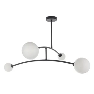 Nowoczesna czarna lampa sufitowa Zenith z mlecznymi kloszami - Oprawy, klosze i abażury - miniaturka - grafika 1