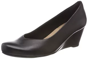 Clarks Sandały damskie z kwiatami, tulip, zamknięte, Czarny Black Leather, 41 EU - Sandały damskie - miniaturka - grafika 1