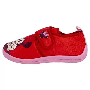 Buty dla dziewczynek - Mouse Minnie Mouse Home Trampki - Czerwony i Różowy - Rozmiar 30-31 - Zapięcie na rzep - Trampki dziecięce typu Francesita z poliestru i TPR - Oryginalny produkt zaprojektowany w Polsce, Czerwony, - grafika 1