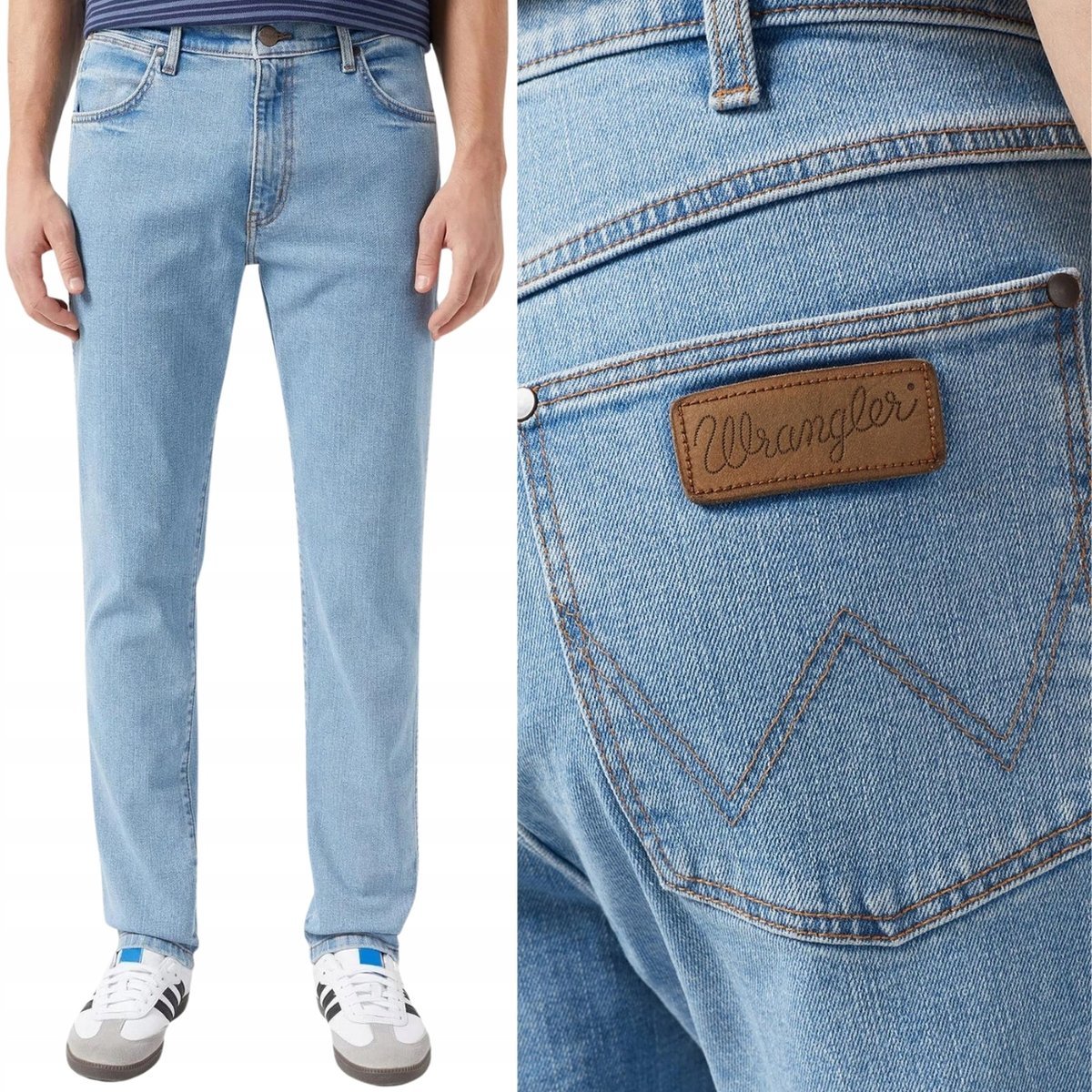 Wrangler LARSTON Good Vibes DOPASOWANE SPODNIE JEANSOWE NA LATO W36 L34