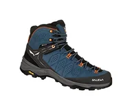 Buty trekkingowe męskie - Salewa Ms Alp Trainer 2 Mid GTX, Męskie buty turystyczne, Ciemny Denim Fluo Pomarańczowy, 48.5 EU, Ciemny Denim Fluo Pomarańczowy, 48.5 EU - miniaturka - grafika 1