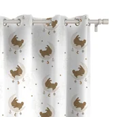 Firany i zasłony dla dzieci - Zasłona dla dzieci BUNNY BLISS wzór D251 | zajączki na księżycu 150 x 300 cm tkanina standard - miniaturka - grafika 1