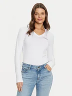 Bluzki damskie - Guess Jeans Bluzka W4YI21 J1314 Biały Slim Fit - miniaturka - grafika 1