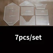 Rękodzieło - TEMU Akrylowy zestaw szablonów do portfela, 7 sztuk – Przezroczyste szablony do szycia do majsterkowania przy produkcji skórzanej galanterii i - miniaturka - grafika 1