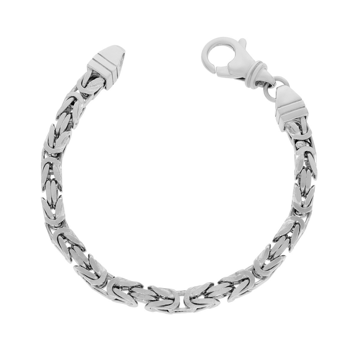 Srebrna bransoletka rodowana splot Królewski 22 cm pr. 925
