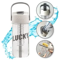 Shakery i bidony sportowe - Butelka bidon na wodę z koszyczkiem i słomką 600 ML Lucky BD31 - miniaturka - grafika 1